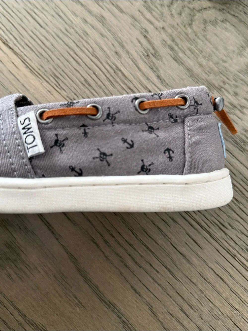 Toms Gray Canvas Slip-On Sneakers for Kids
